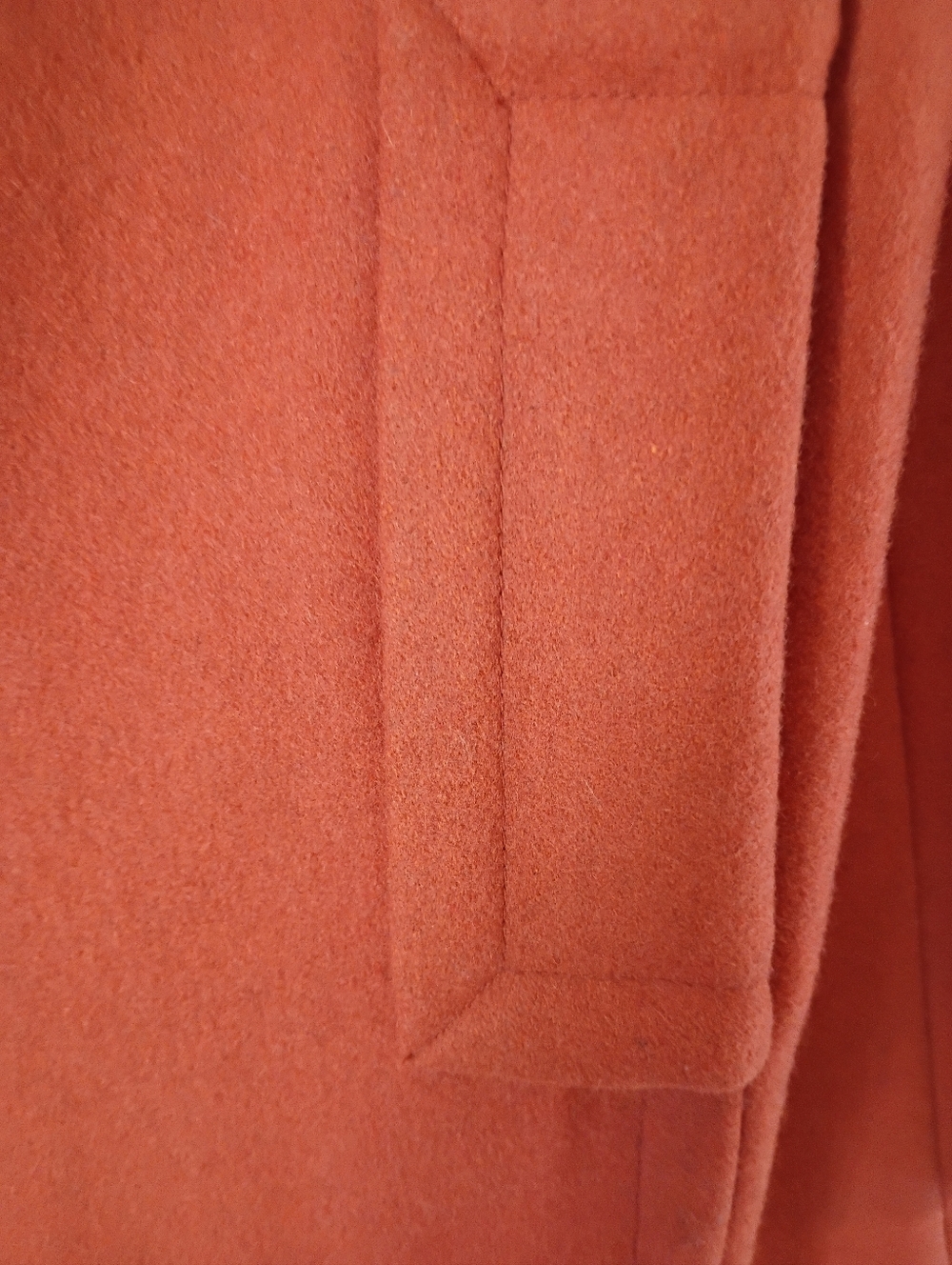 Womens Orange Wool-Blend Toggle Coat.Pit To Pit 19" - Picture 10 of 10